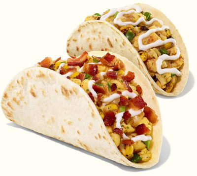 Dunkin Donuts Mexican Street Corn Breakfast Taco without Bacon Nutrition Facts