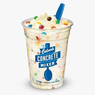 Culvers Mini Vanilla M&Ms Concrete Mixer Nutrition Facts