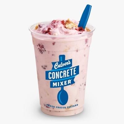 Culvers Short Raspberry Cheesecake Concrete Mixer Nutrition Facts