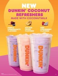 dunkin refreshers donuts refresher refreshing coconutmilk serves davenport fastfoodnutrition