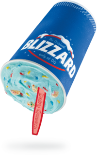 Dairy Queen Superman Cake Batter Cookie Dough Blizzard