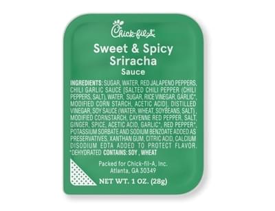 Chick-fil-A Sriracha Sauce Nutrition Facts