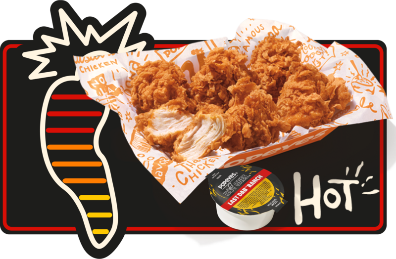 Popeyes Hot Ones Darin' Dab Ghost Boneless Wings