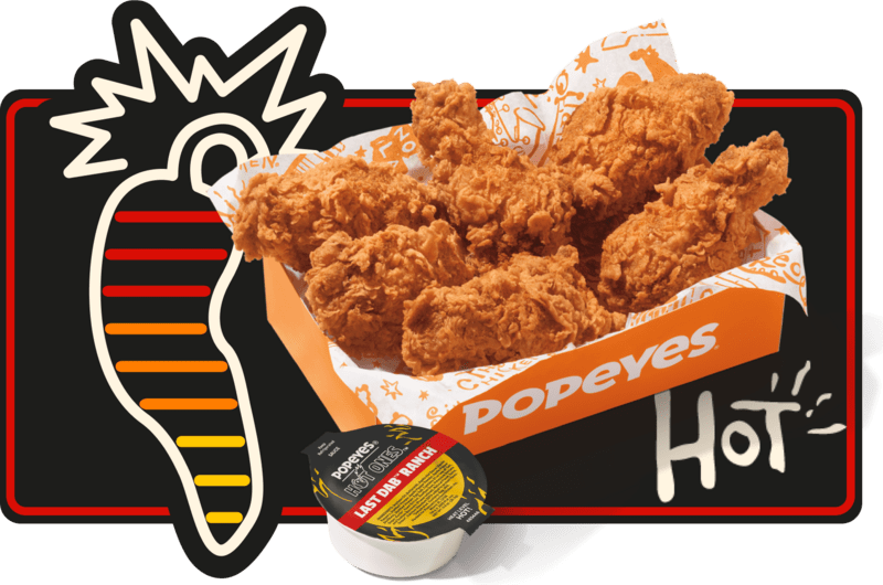 Popeyes Hot Ones Darin' Dab Ghost Wings