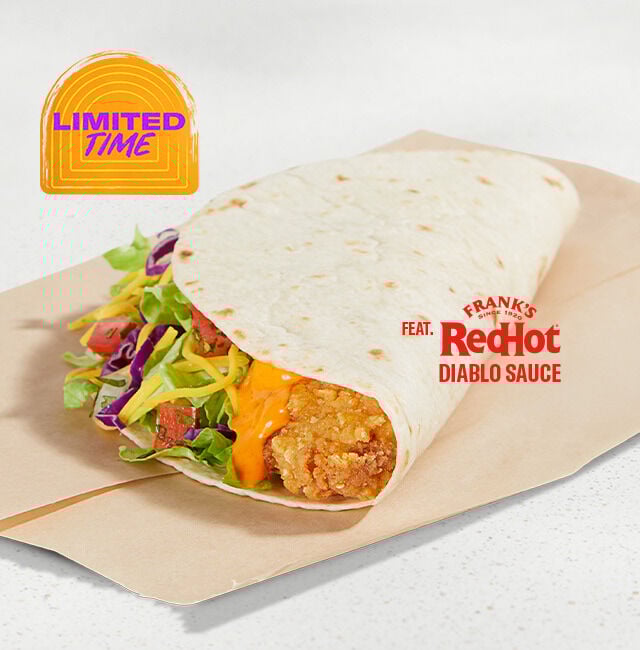 Taco Bell Frank's RedHot Diablo Crispy Chicken Soft Taco
