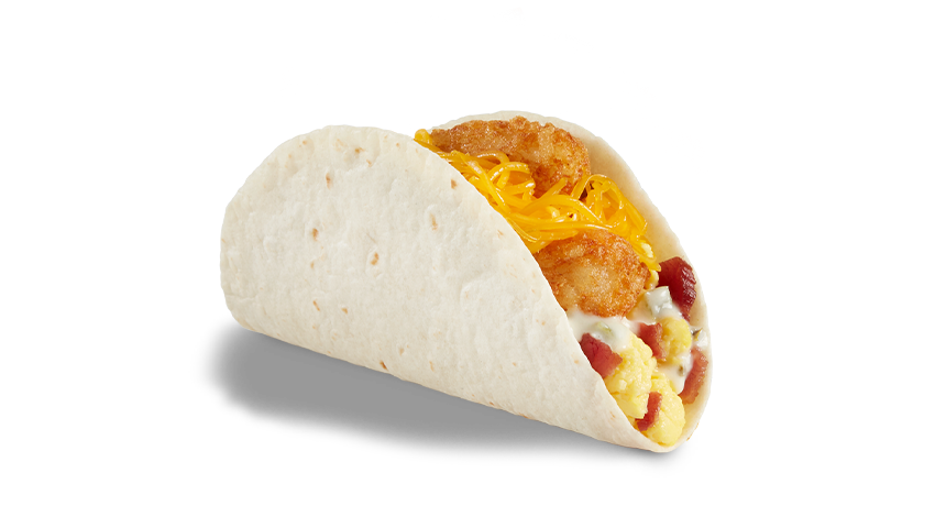 Del Taco Hashbrowns & Bacon Double Cheese Breakfast Taco Nutrition Facts