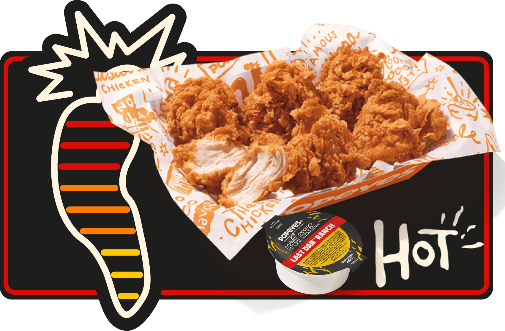 Popeyes Hot Ones Darin' Dab Ghost Boneless Wings Nutrition Facts