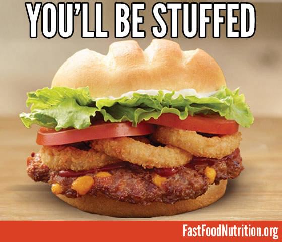Burger King Bacon Cheddar Stuffed Burger & Loaded Tots Nutrition