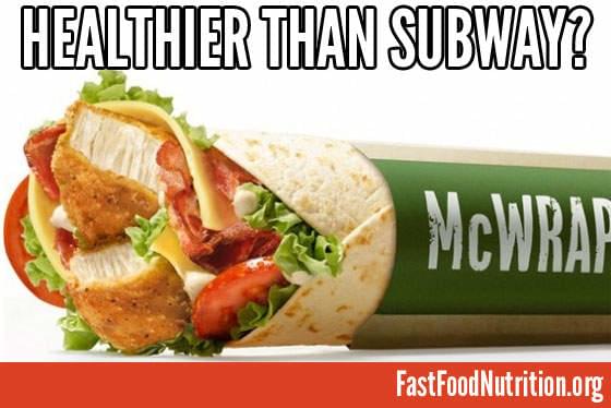 McDonald's Premium McWrap Nutrition vs Subway