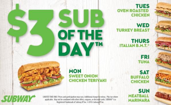 Subway Sub of the Day
